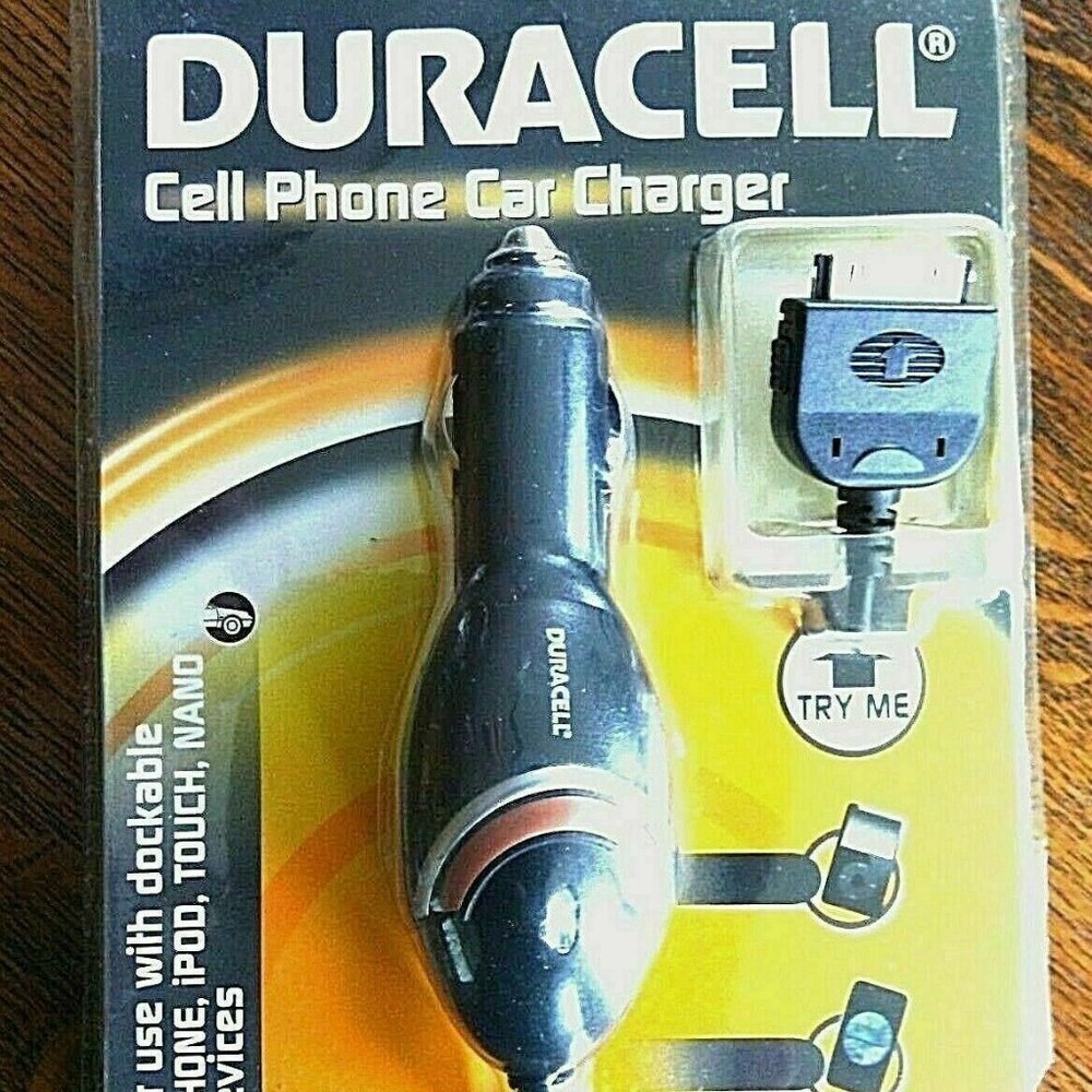 Cell Phone Car Charger DURACELL iPad(R)/iPhone(R)/iPod(R) 30-Pin Mobile Nano New
